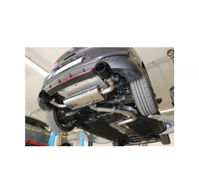 FOX Escape trasero salida cruzada derecha / izquierda con trampilla de escape - 129x106 tipo 44 negro esmaltado brillante Hy