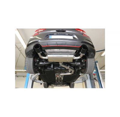 FOX Escape trasero salida cruzada derecha / izquierda con trampilla de escape - 129x106 tipo 44 negro esmaltado brillante Hy