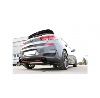 FOX Escape trasero salida cruzada derecha / izquierda con trampilla de escape - 129x106 tipo 44 negro esmaltado brillante Hy