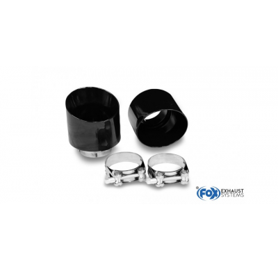 FOX Tubos de escape - 1x114 tipo 25 derecha / izquierda negro brillante Hyundai i30N Performance + Fastback Año: 2,0l 202kW