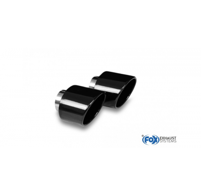 FOX Tubos de escape - 129x106 tipo 32 derecha / izquierda negro esmaltado brillante Hyundai i30N Performance + Fastback Año: 2,0