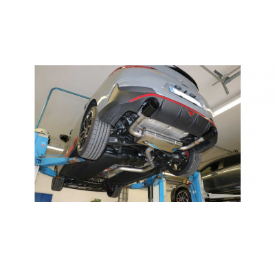 FOX Salida cruzada del Escape trasero derecha / izquierda - 1x114 tipo 25 negro esmaltado brillante Hyundai i30N Performance Fas