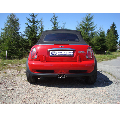 Escape FOX Mini Cooper S Cabrio R52 escape final duplex salida central - 2x76 13