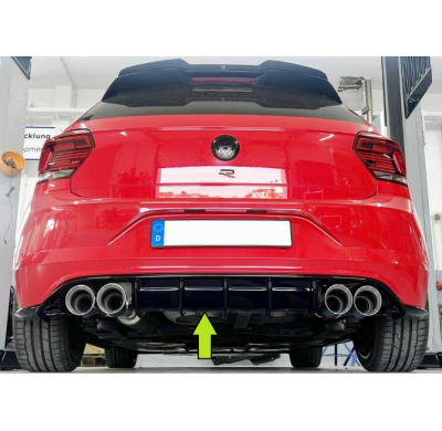 Parachoques Rieger VW Polo AW GTI ABS - brillante - para cola de 4x100 mm Fox exhaust