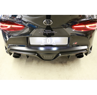 FOX Escape trasero salida cruzada derecha / izquierda - 129x106 tipo 44 esmaltada en negro Toyota Supra JTSC Año: 3,0l 250kW