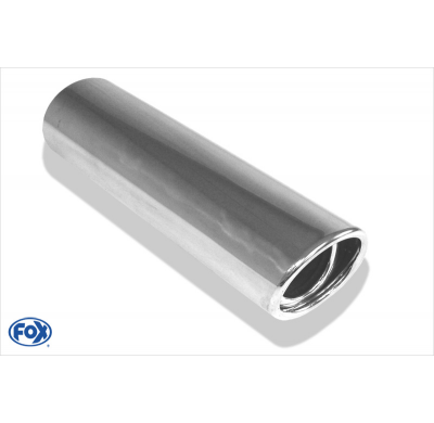 Cola de escape para soldar 33 88x74 mm / lenght: 300 mm - oval / rolled / 15° slant / with absorber