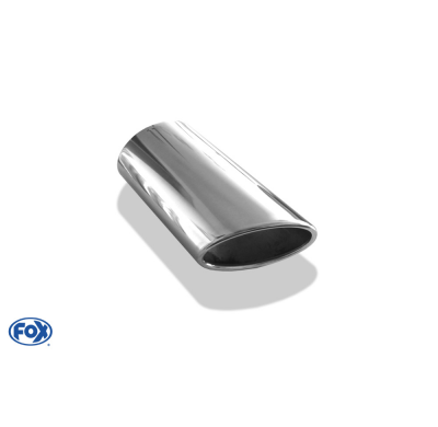 Cola de escape para soldar 38 - left 160x90 mm / lenght: 300 mm - oval 1x slant to the right side / laterally rolled / without a