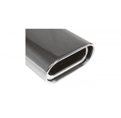 Cola de escape para soldar 53 160x80 mm / lenght: 300 mm - flat oval / rolled / 15° slant / with absorber