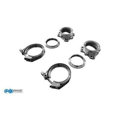 Juego de abrazaderas en V para tubo en Y de 76 mm para K04 y K06 Lader Con Fox exhaust