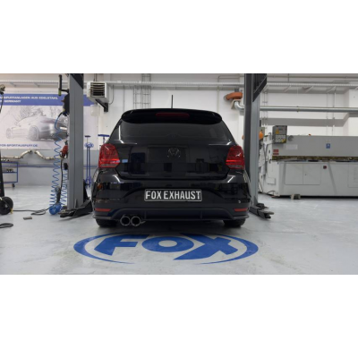 Silenciador trasero VW Polo 6R - 2x90 Tipo 25 , compatible con el parachoques original VW Polo 6R GTI. Fox exhaust