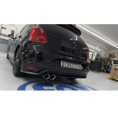 Silenciador trasero VW Polo 6R - 2x90 Tipo 25 , compatible con el parachoques original VW Polo 6R GTI. Fox exhaust