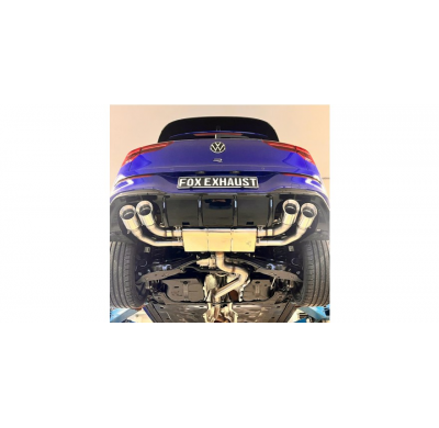 Escape trasero deportivo VW Golf 8 R medio sistema de OPF - 2x100 tipo 25 derecho/izquierdo con interior perforado