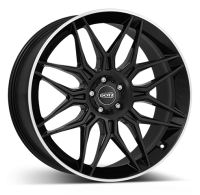 Llanta DOTZ LongBeach dark 22 X 9,50 Negro/ labio pulido