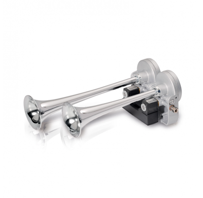 Juego bocina 2 tromp. aluminio 12/24V 2notas alternativas/sonido único Fisa