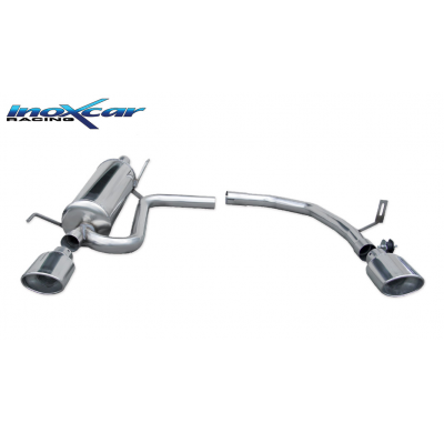 Silenciador trasero deportivo  duplex 1X120X80 ABARTH GRANDE PUNTO 1.4 T-JET (155CV) 2007-- Ø 55 CON Homologacion Europea Inoxca