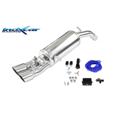 Escape trasero 2X80 RACING + Valvola kit depressione + Telecomando CITROEN DS3 1.6i 16V TURBO (155CV) 2010-- Ø 50 Inoxcar SIN HO
