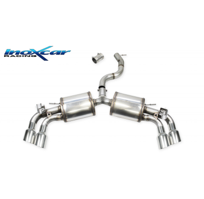 Escape trasero con dos silenciadores 2X100 RACING Salida Der. + Izq. + Valvole con montaggio motorini elettrici di serie AUDI A3