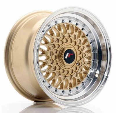 LLANTA JR Wheels JR9 15x8 ET15 4x100/114 Gold w/Machined Lip JAPAN RACING