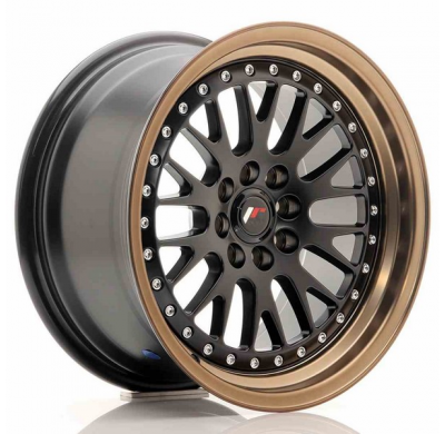 LLANTA JR Wheels JR10 16x8 ET20 4x100/108 Matt Black w/Bronze Lip JAPAN RACING