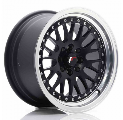 LLANTA JR Wheels JR10 15x8 ET20 4x100/108 Matt Black w/Machined Lip JAPAN RACING