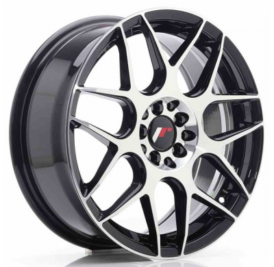 LLANTA JR Wheels JR18 17x7 ET40 5x100/114 Gloss Black Machined JAPAN RACING
