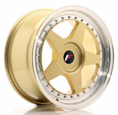 LLANTA JR Wheels JR6 17x8 ET35 BLANK Gold w/Machined Lip JAPAN RACING