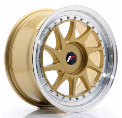 Llanta Jr Wheels Jr26 17x8 Et20-35 Blank Gold W/Machined Lip Japan Racing