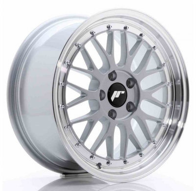 LLANTA JR Wheels JR23 17x8 ET35 5x100 Hyper Silver w/Machined Lip JAPAN RACING