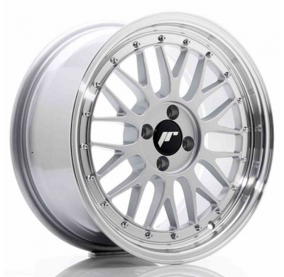 LLANTA JR Wheels JR23 17x8 ET35 4x100 Hyper Silver w/Machined Lip JAPAN RACING