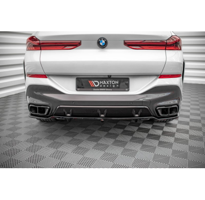 Splitter trasero central (con barras verticales) V.1 BMW X6 M-Pack G06  Año:  2019-  Maxton ABS BIG RDG+RDG