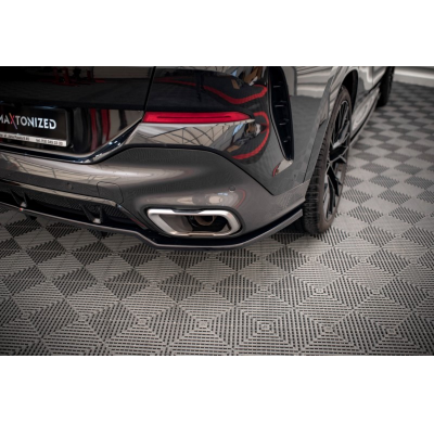 Splitter trasero central (con barras verticales) V.2 BMW X6 M-Pack G06  Año:  2019-  Maxton ABS BIG RDG+RDG