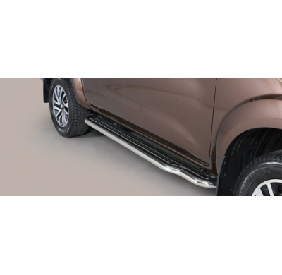Estriberas Laterales Acero Inox Nissan Np 300 Navara D.C. 16> Extra Long  Misutonida Italia