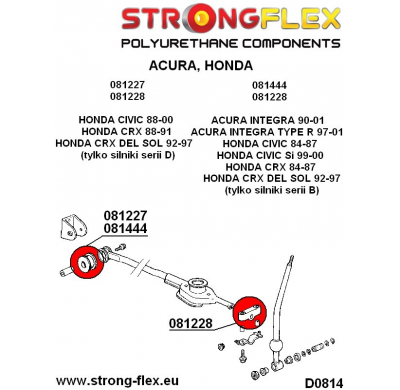 SILENTBLOCK Honda Crx Crx Del Sol 92-97 CASQUILLO ESTABILIZADOR DE PALANCA DE CAMBIO FLEXIBLE FUERTE