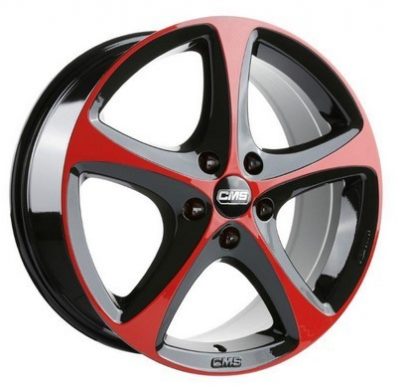 Llanta Cms C12 Individual 8,0x18 Et45 5x112 Red-Black 66.5