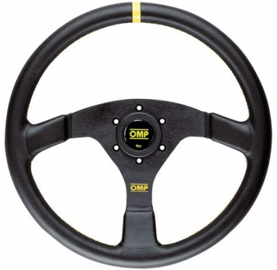 VOLANTE OMP VELOCITA 3 RADIOS NEGRO PIEL 350MM NEGRO