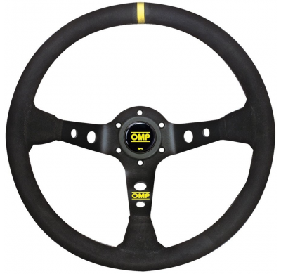 VOLANTE OMP CORSICA ANTE 350MM BRAZOS NEGRO - DETALLE AMARILLO