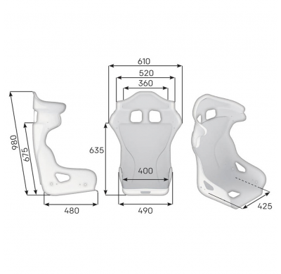 ASIENTO RACING OMP HRC FIBRA DE VIDRIO AIR XL FIA 8855-1999 NEGRO