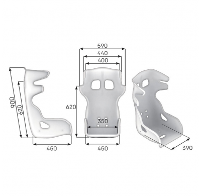ASIENTO RACING OMP HTE EVO CARBONO FIA 8855-1999 NEGRO
