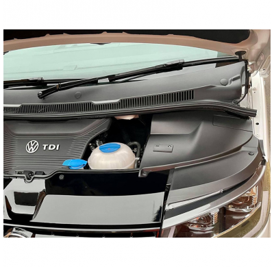 Cubierta de batería y faro delantero Oneway adecuada para Volkswagen Transporter T5.1 2010-2015 - Negro mate