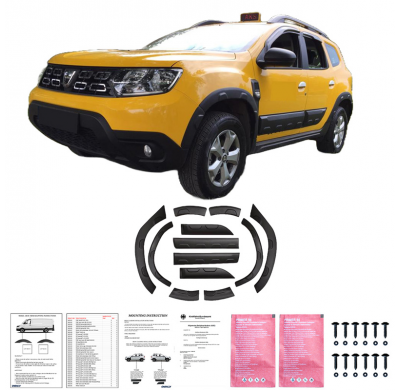 Kit de carrocería completo Oneway compatible con Dacia Duster II 2018-2024 (Offroad) - Negro mate