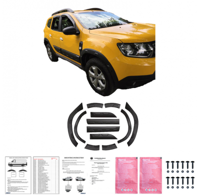 Kit de carrocería completo Oneway compatible con Dacia Duster II 2018-2024 (Offroad) - Negro mate