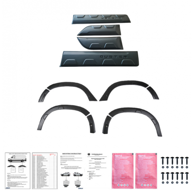 Kit de carrocería completo Oneway compatible con Dacia Duster II 2018-2024 (Offroad) - Negro mate