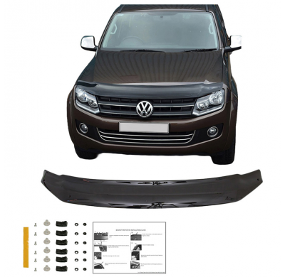 Protector de capó Oneway apto para Volkswagen Amarok MK1 2010-2022 - Negro brillante