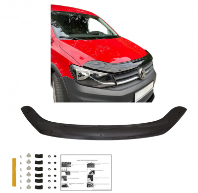 Protector de capó Oneway apto para Volkswagen Caddy MK4 2015-2020 - Negro brillante