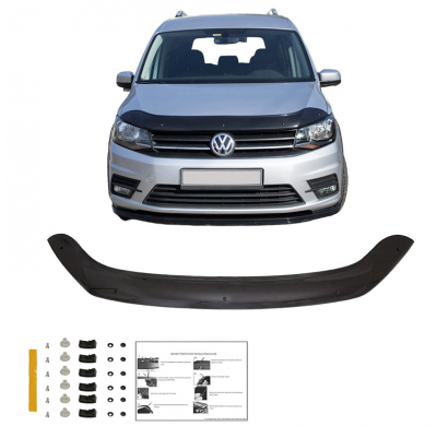 Protector de capó Oneway apto para Volkswagen Caddy MK4 2015-2020 - Negro brillante