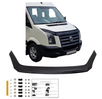 Protector de capó Oneway apto para Volkswagen Crafter MK1 y MK1 Facelift 2006-2016 - Negro brillante