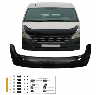 Protector de capó Oneway apto para Renault Master 3.ª generación 2010-2014 - Negro brillante