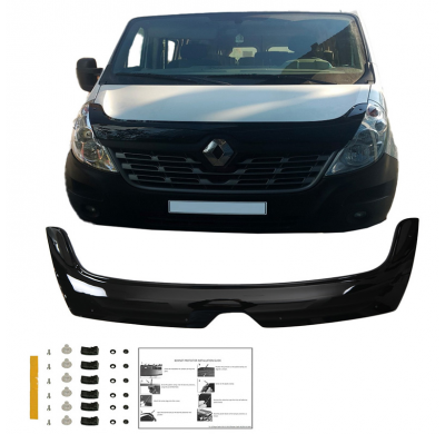 Protector de capó Oneway apto para Renault Master 3.ª generación Facelift 2014-2018 - Negro brillante