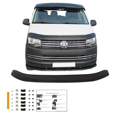 Protector de capó Oneway compatible con Volkswagen Transporter T6/T6.1 2015-2022 - Negro brillante