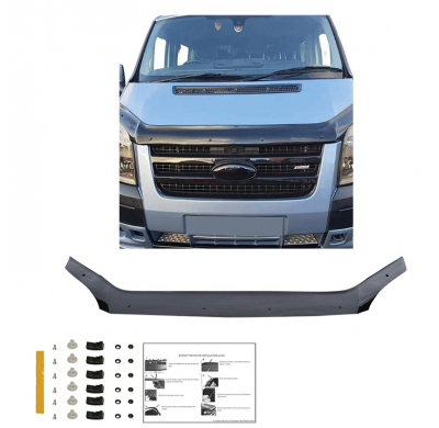 Protector de capó Oneway apto para Ford Transit MK7 2006-2014 - Negro brillante